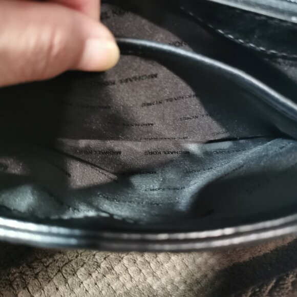 Black/Silver Sloan Quilted & Grommeted Lamb Organizer Crossbody #248 - Picture 11 of 16